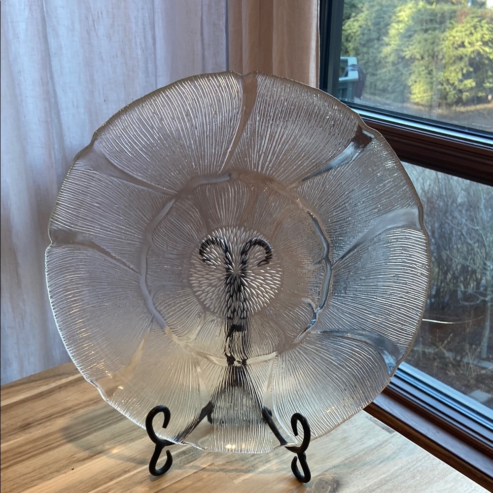 Arcoroc FLEUR platter 13" Vintage - Flower Serving Cake Plate